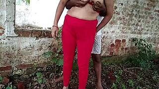 Stepmom gets fucked lovingly in the jungle after dad leaves