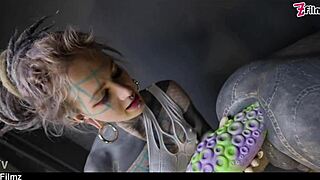 tranny anal stretching by tattooed dominatrix ass fisting femdom couple goth punk alt porn zf163
