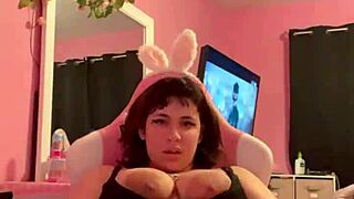 playing with my pussy and big nipples alone