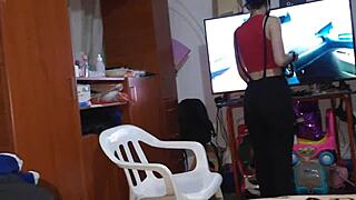 She tries on her underwear in front of me so i can fuck her and i fuck her several times