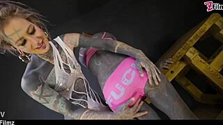 tranny anal stretching by tattooed dominatrix ass fisting femdom couple goth punk alt porn zf163