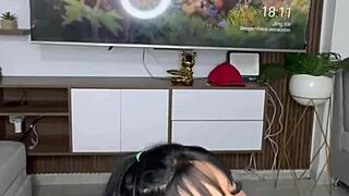 Beautiful latina plays with her dildos
