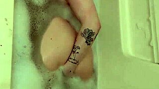 multiple bathtub orgasms for chubby tattooed babe