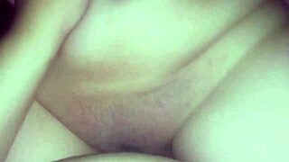 Asian babe rides big dick until huge creampie fills her