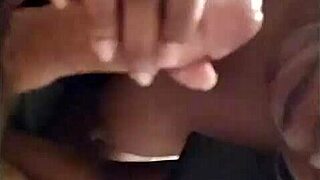 Black girl from tinder swallows white cock in pov blowjob