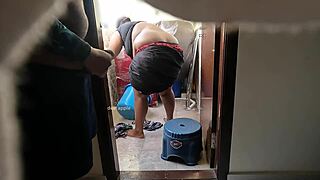 flashing dick and jerking infront of maid poonam