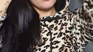 claudia bavel leopard masturbation gaming chair