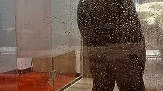 Shower session in budapest turns into solo bbc play