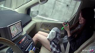 Petite Japanese Hitchhiker Gives Pov Blowjob After Intense Orgasm