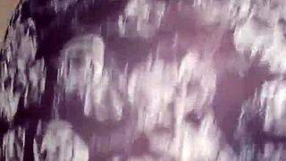 prone girl cums hard with vibrator