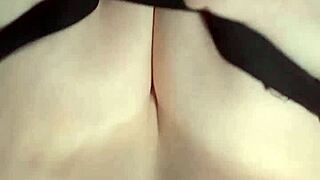 prone girl cums hard with vibrator