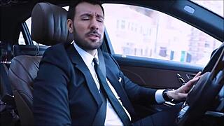 hot russian milf plays game with driver