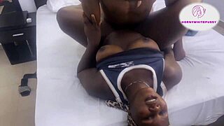 black big ass girl plugs phone then gets big cock