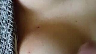 masterbating couple cum on tits