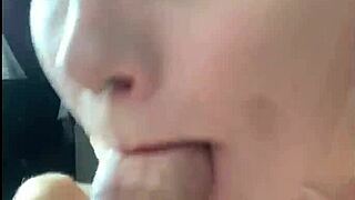 Moaning With Pleasure While Sucking Big Cock