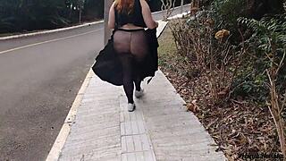 Priscila shows off in see through skirt
