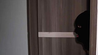 Girl robber watches house owner naked then they fuck