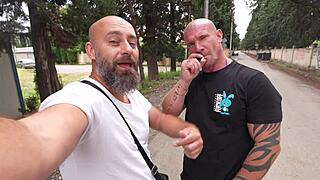 Two czech guys met a petite 18+ girl on the street and tried all her holes