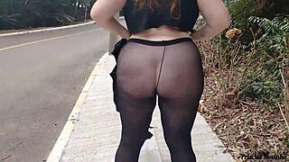 Priscila shows off in see through skirt