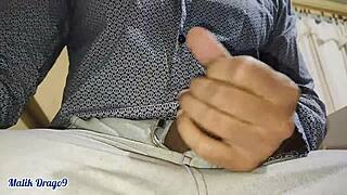 malik drago jerks big dick at work