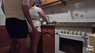 I Took Advantage Of My Step-Daughter In The Kitchen She Had Me Crazy With Her Big Ass And Her Shorts
