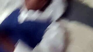 Black student play with wet pussy and sucks pink vibrator