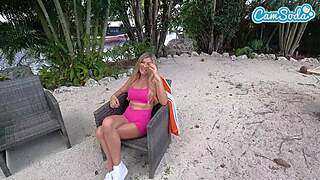Stunning pierced milf fucked outdoors by stepson and his friend