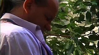 Young girl gets anal from old man in bathroom