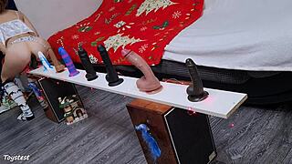 Choosing the best one dildos challenge petite stepsister testing all her toys
