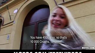 Platinum Blonde Czech Girl Paid To Fuck Outdoors