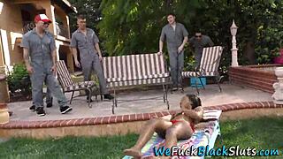 Black babe cum bukkaked