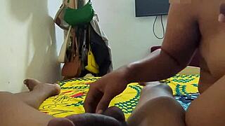 Hot girl gives oiled cock massage - ruined orgasm