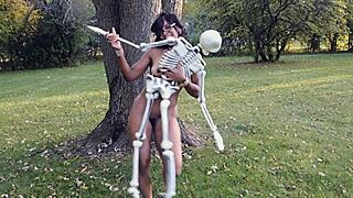 Dancing With Bones Outdoor With Scottish Pornstar