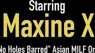 Busty oriental sex queen maxine x deep pussy fucked in doggy pose