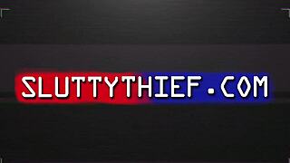 Chubby Cowgirl Ribbon Thief Caught By A Horny Old Cop Krissy Knight
