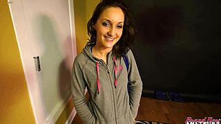 blonde hottie gives deep bj and swallows jizz