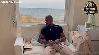 Muscular Businessman Jerks Off In Villa