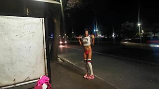 Hermosa tranny mexicana in public anal