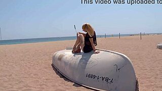Immature mature beach prank excites her