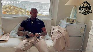 Muscular Businessman Jerks Off In Villa