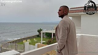 Muscular Businessman Jerks Off In Villa