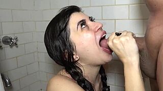 Golden shower with my pregnant wife in the shower