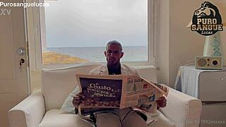 Muscular Businessman Jerks Off In Villa