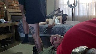 Cuckold Wife Dripping Strangers Creampie On Husbands Cock While He Jerks Off