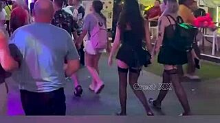 walking down walking street in pattaya on halloween