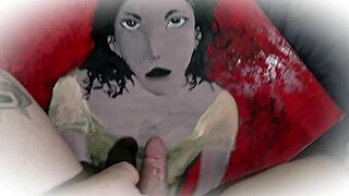 Masturbation With Hand Painted Portraits And Cum