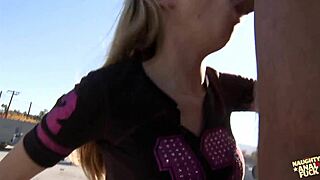 horny blonde sucks fat cock then gets ass fucked