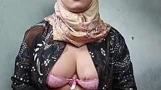 Asian Hijab Ladyboy Strokes Her Cock Slowly