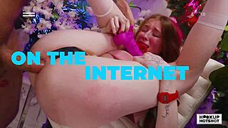 Bosomy aviana violet tries hard to put every inch inside her mouth