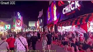 walking down walking street in pattaya on halloween
